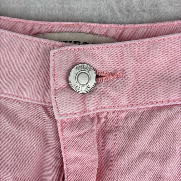 Guess Bowie Cargo Chino Jogger Pant Women 29 Pink Pockets Zipper Leg Tencel Soft - Picture 11 of 16